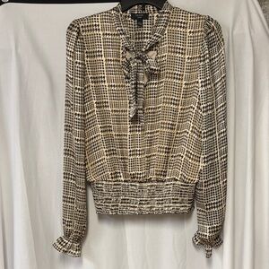 Haver London Chic Black and Cream Patterned Blouse